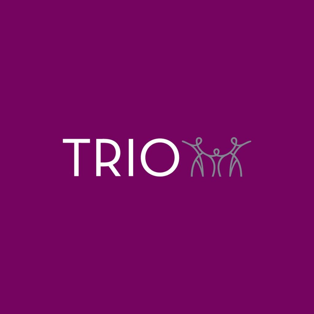 TRIO logo on purple background